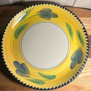 🪻🌼La Primula Italy 10.5” Rimmed Dinner Plate - Yellow & Blue Floral